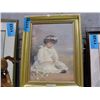 Image 1 : Framed darling blue transfer print on board
