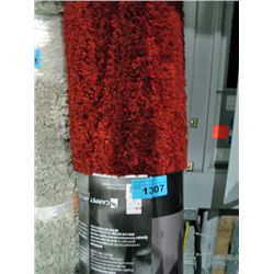 small red shag area rug