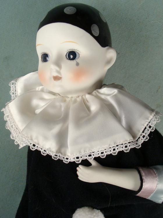wind up musical porcelain clown doll