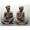 Image 1 : 2 Japanese Scribes Monks Metal Sculptures Figures