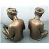 Image 2 : 2 Japanese Scribes Monks Metal Sculptures Figures