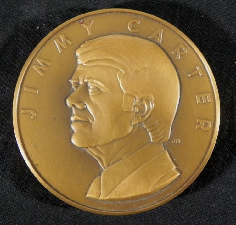 Jimmy Carter Signed Bronze Coin Franklin Mint 1977