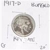 Image 1 : 1917-D BUFFALO NICKEL RED BOOK VALUE IS $20.00 *RARE KEY DATE GOOD GRADE* DOLLAR CAME OUT OF SAFE!!
