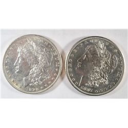 1887S  AU/BU  hairlined-1889  AU/BU PL  est $80-$90