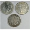 Image 1 : ( 3 ) THREE NICE CIRCULATED MORGAN SILVER DOLLARS