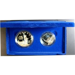 1986 LIBERTY 2 PCS. COMMEM.. DOLLAR & CLAD HALF DOLLAR,ORIGINAL MINT PACKAGIN