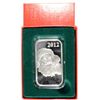 Image 1 : " "SANTA 2012 " ONE OUNCE .999 SILVER ART BAR WITH CAPSULE/GIFT BOX
