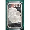 Image 2 : " "SANTA 2012 " ONE OUNCE .999 SILVER ART BAR WITH CAPSULE/GIFT BOX