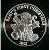 Image 2 : " BABY'S FIRST CHRISTMAS " ONE OUNCE .999 SILVER ART ROUND WITH CAPSULE/GIFT BOX