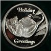 Image 2 : " HOLIDAY GREETINGS " ) ONE OUNCE .999 SILVER ART ROUND WITH CAPSULE/GIFT BOX