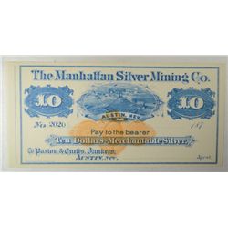 $10 Remainder note from the Manhattan Silver Mining Co.  CHCU est $110-$120