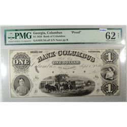 Columbus GA PROOF  $1 internal tears  RARE  PMG62.  est  $700-$800
