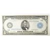 Image 1 : 1914  $5 Federal Reserve note  CU  est $140-$150