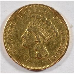 1855  $3 gold  XF rim nics  from mounting est $600-$650