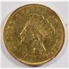 Image 1 : 1855  $3 gold  XF rim nics  from mounting est $600-$650