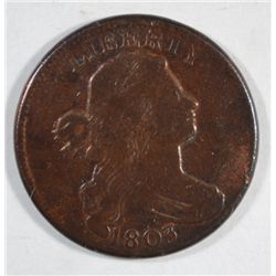 1803 SD SM FRACT large penny  F/VF  UNATTRIBUTED F GS bid = $140 VF=$285