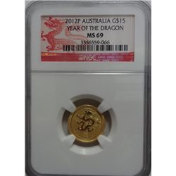 2012P  Australia  YEAR DRAGON 1/10 oz. GOLD  est  $200-$225