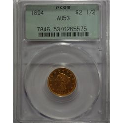 1894   $2 1/2  Gold  PCGS53 est  $350-$360