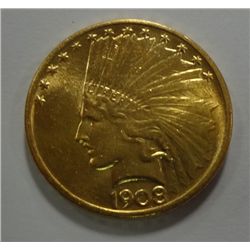 1908D   $10  Gold  BU  est  $975-$1000