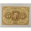 Image 1 : First issue fractional currency 5 ct Washington CU  est  $80-$90