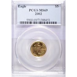 2002 Gold 1/10th oz. gold Eagle PCGS69  est  $200-$210