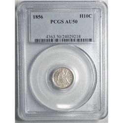 1856  Seated half dime  PCGS50  est  $115-$120