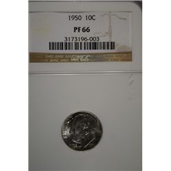 1950 proof Roosevelt dime  NGC PF66