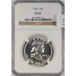 1953 proof Franklin half $  NGC PF65  est $140-$150