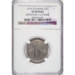 1916 Standing Liberty quarter KEY DATE RARE NGC XF clnd