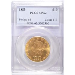 1883  $10 gold  PCGS62  est  $1150-$1225