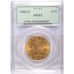 1903S  $10 gold  PCGS62  est  $1150-$1225