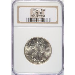1942    Walker  half $  NGC65  est  $115-$125