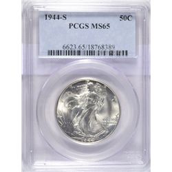 1944S    Walker  half $  PCGS65  est  $270-$280
