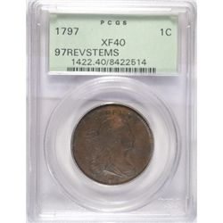 1797  Large penny  PCGS40 older holder  THROW AWAY YOUR GS  est  $2400-$2500