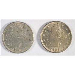 1893  V nickel  AU also 1898 XF est  $140-$150