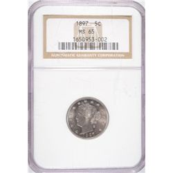 1897  V nickel  NGC65 est  $700-$725