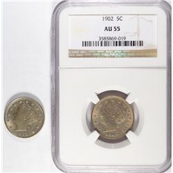 1902  V nickel  NGC55 also 1903   est  $100-$115