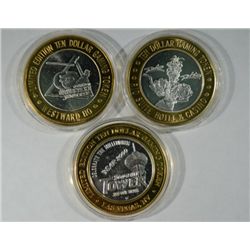 ( 3 ) THREE COLLECTABLE LAS VEGAS CASINO TOKENS