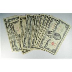 ( 20 ) UNITED STATES $2.00 RED SEAL NOTES, ALL VG OR BETTER
