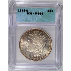 1878-S MORGAN DOLLAR ICG MS64