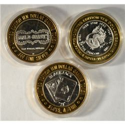 ( 3 ) THREE COLLECTABLE LAS VEGAS CASINO TOKENS