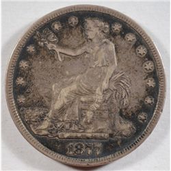 1877 Trade $     VF scratch from rim thru Liberty