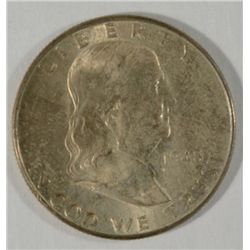 1948D  Franklin  half $ AT LEAST A 64 RIGHT FROM A MINT SET  est $75-$85