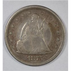 1875S 20 center borderline VF   est $135-$150