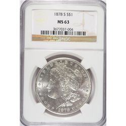 1878S  Morgan $ $  NGC63   est $75-$80