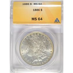 1886  Morgan $ $ ANACS64 est $85-$90
