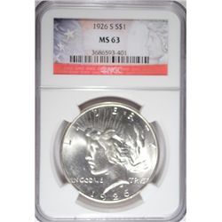 1926S Peace $  NGC63      est $95-$100