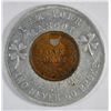 Image 2 : AU 1901 Indian penny in good luck token  I AM YOUR MASCOT