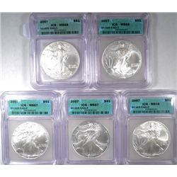 5   2007  US  silver Eagles  ICG66-2 67-2 68