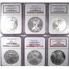 Image 1 : 6  NGC US  all GEM silver Eagles 94 collectors society-06 first strike-07W-3 08-
